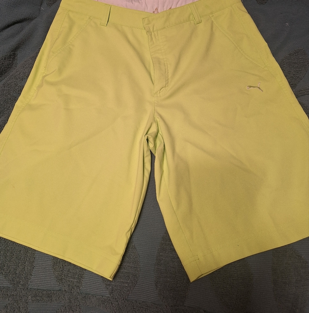 Lime Green Puma Golf Shorts Size 36